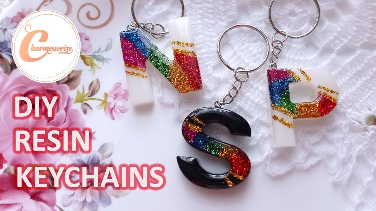 DIY Epoxy Resin Craft and Accessories | Making Resin Alphabet Letter Keychain | Rainbow Glitters