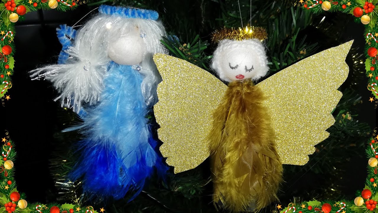 DIY feather angel - christmas tree decoration