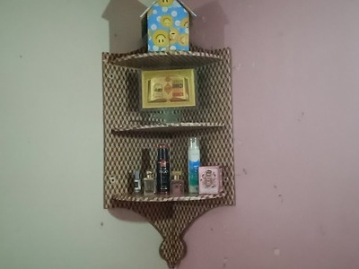 DIY how to make wall corner from cardboard.wall decoration.cardboard craft.wall hanging corner.