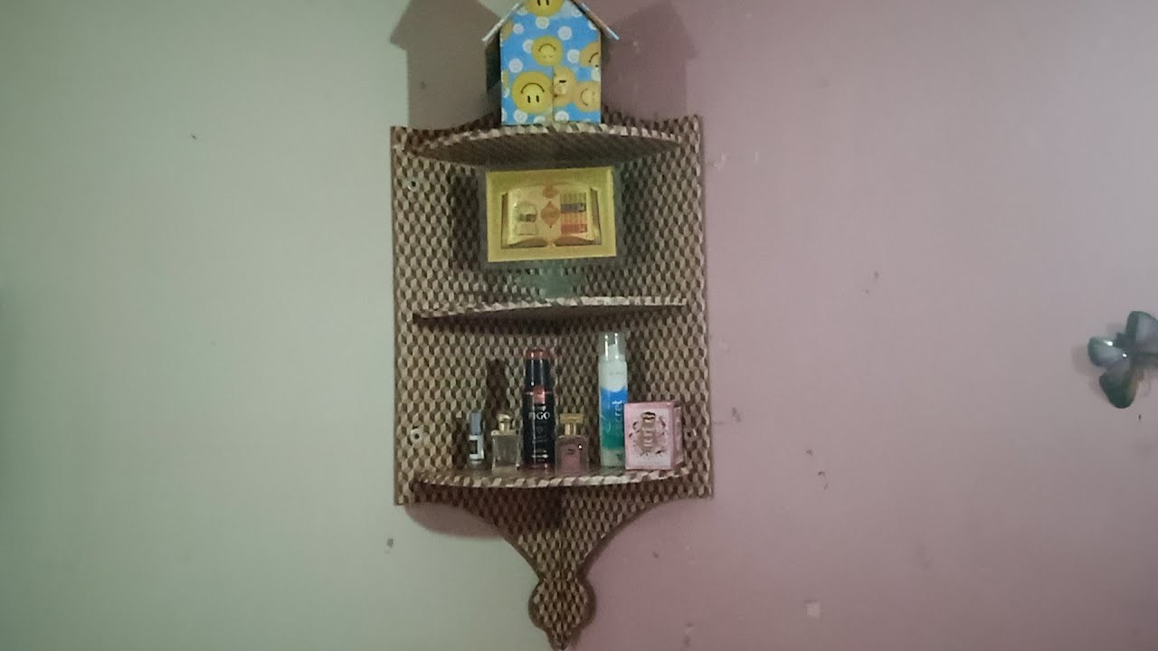 DIY how to make wall corner from cardboard.wall decoration.cardboard craft.wall hanging corner.