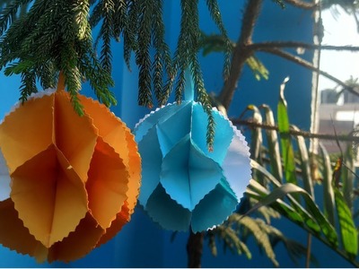DIY paper ball for Christmas decoration| easy to make |