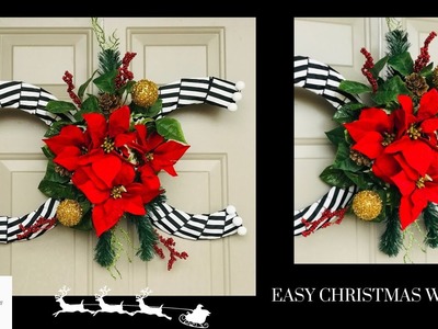 Dollar Tree & Walmart Christmas Wreath Door Hanger DIY High End Holiday Decor Floral Arrangement ????