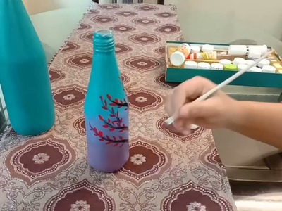 Easy bottle art and glass jar for decoration | DIY ordinary jar into a luxurious jar