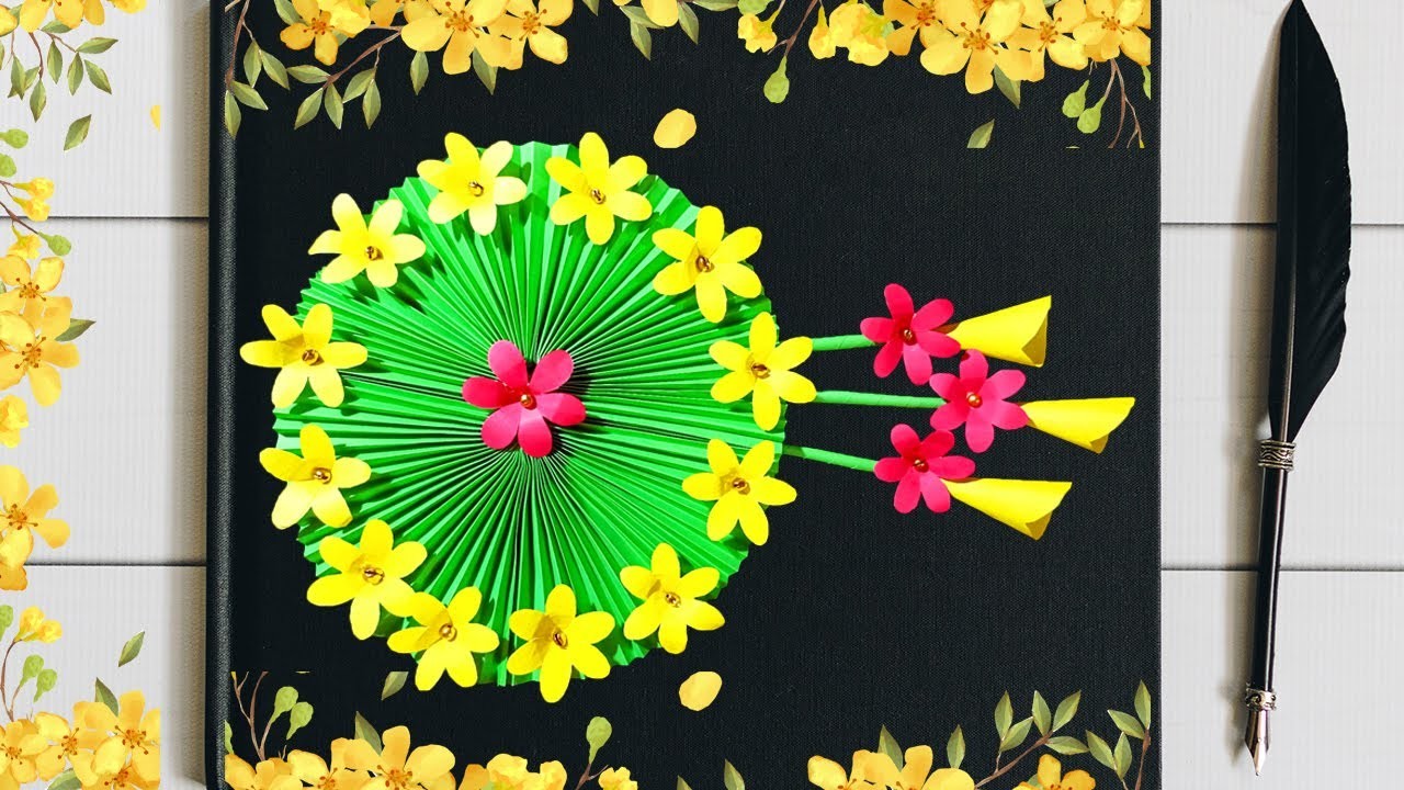 Easy Method  Paper Craft Flower Wall Hanging. Home Decoration. DIY Wall Hanging.  Garden & Craft