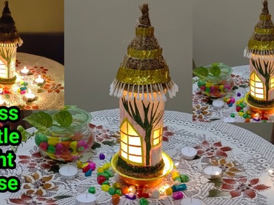 Glass Bottle craft || Glass bottle light house ???? || Bottle craft || X-MAS decoration idea ???? #diy