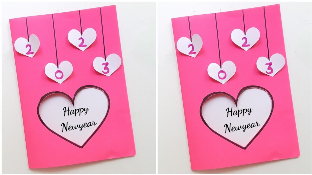 Happy New Year Card 2023 • How to make new year greeting card • easy new year card making at home