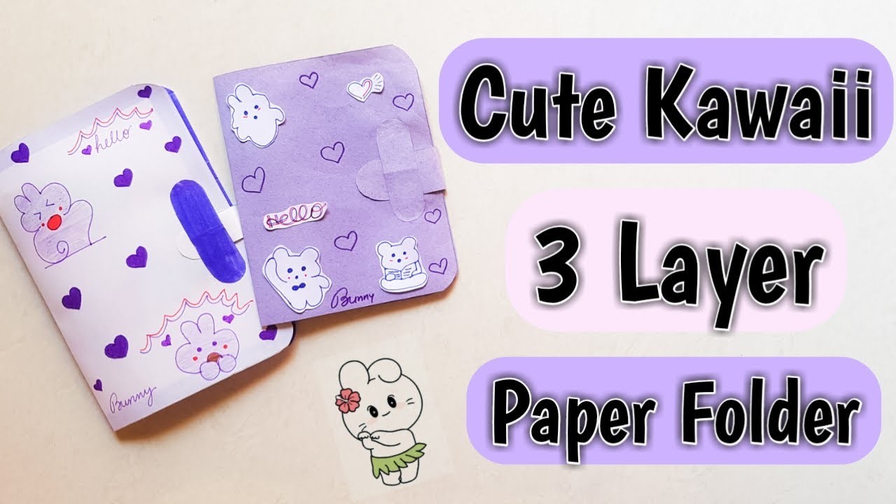 How To Make Kawaii Paper Folder | Three Layer Paper Folder #CraftsBYJojo