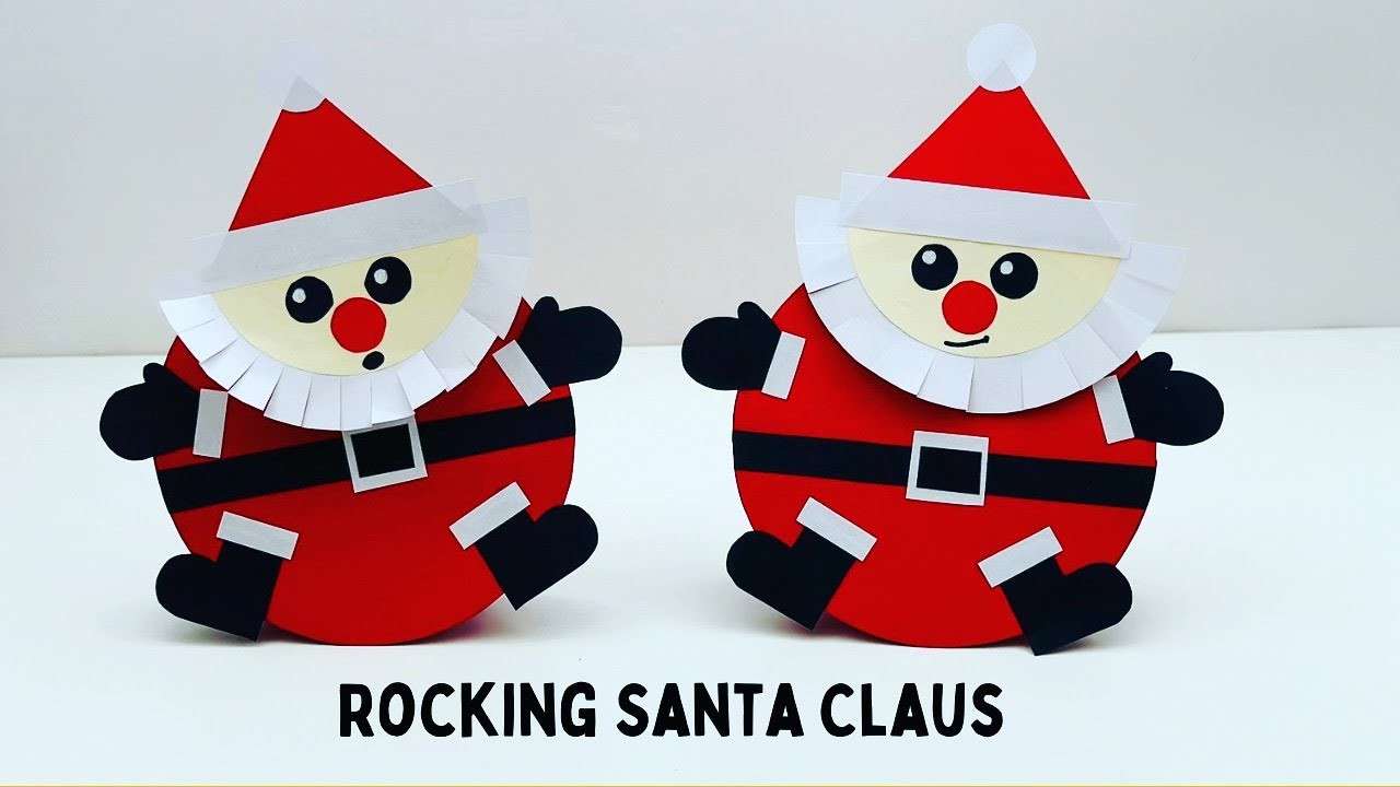 How To Make Rocking Paper Santa Claus Toy  For Kids. Moving Paper Toys. Paper Craft. KIDS crafts