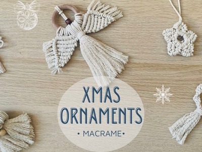 Macrame Christmas ornaments | DIY Christmas ornaments | Macrame angel | macrame star | macrame santa