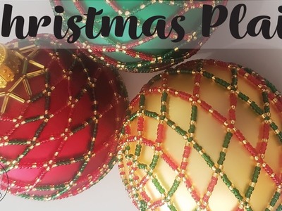 Plaid Inspired Beaded Ball Ornament. Christmas Tree. Holidays. DIY Gifts