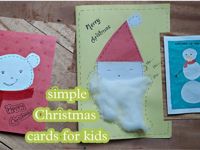 Simple  Christmas Greeting Cards Ideas for Kids | Easy Crafts |