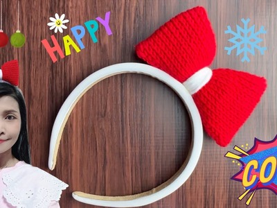 Super Easy Crochet Bow Headband for Christmas . Crochet Tutorial