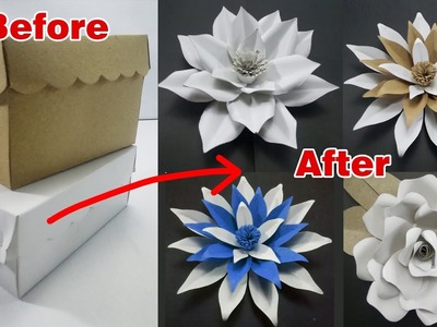 Tutorial Video: Cara Membuat Bunga Dari Kardus Bekas - Ide Kreatif Kerajinan Bunga Dari Kardus