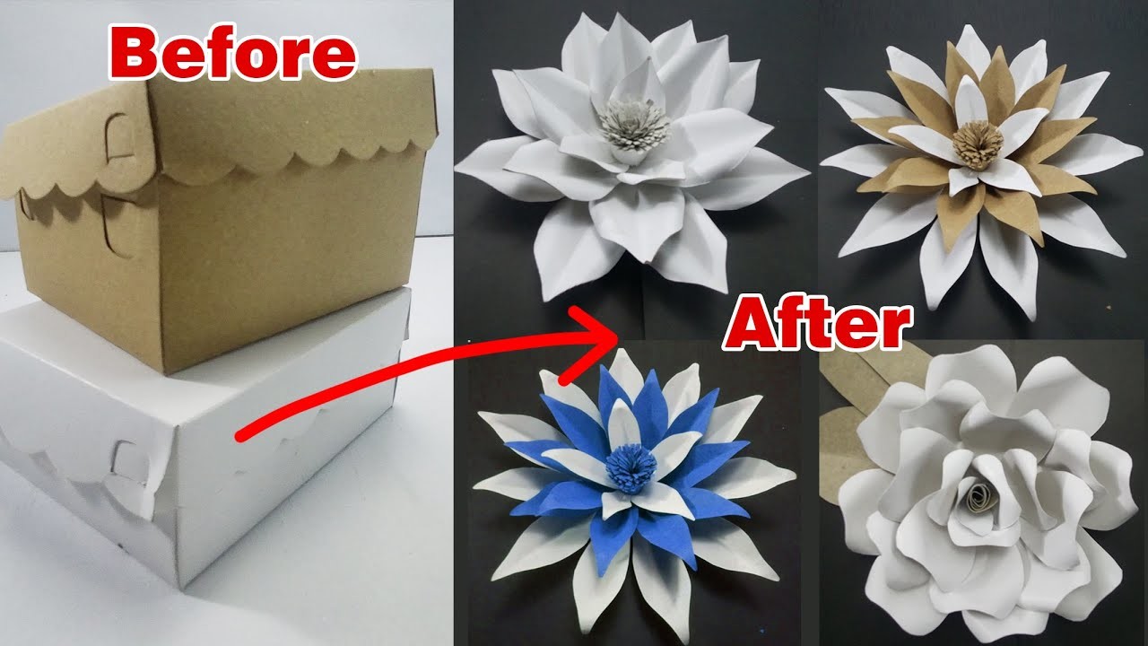 Tutorial Video: Cara Membuat Bunga Dari Kardus Bekas - Ide Kreatif Kerajinan Bunga Dari Kardus