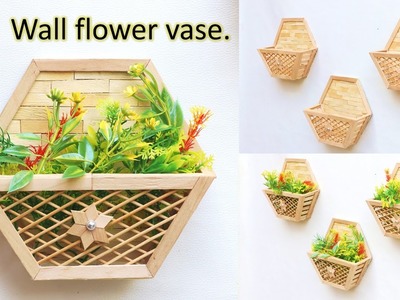Wall  hanging flower basket  || ice cream stick flower basket || craft