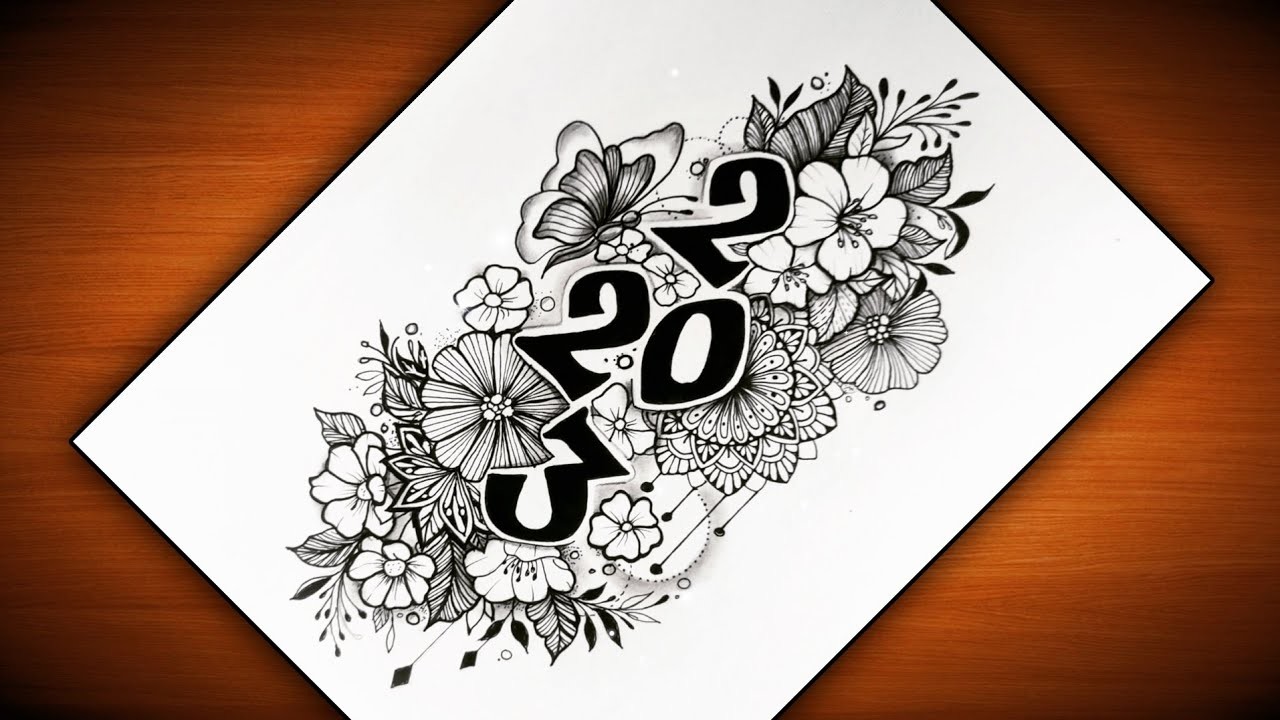 2023 - New Year Mandala art|2023 drawing with Flowers Design|Mandala art @VennilaYLCreations