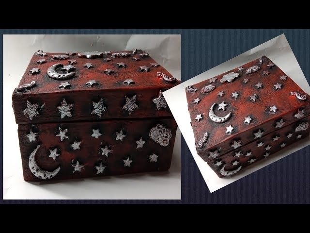 3  Organizer box idea from cardboard | How to make Jewellery Box from cardboard | Vintage box