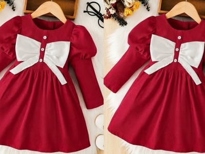 Baby frock cutting and stitching.6-7 year old girl layer dress cutting and stitching