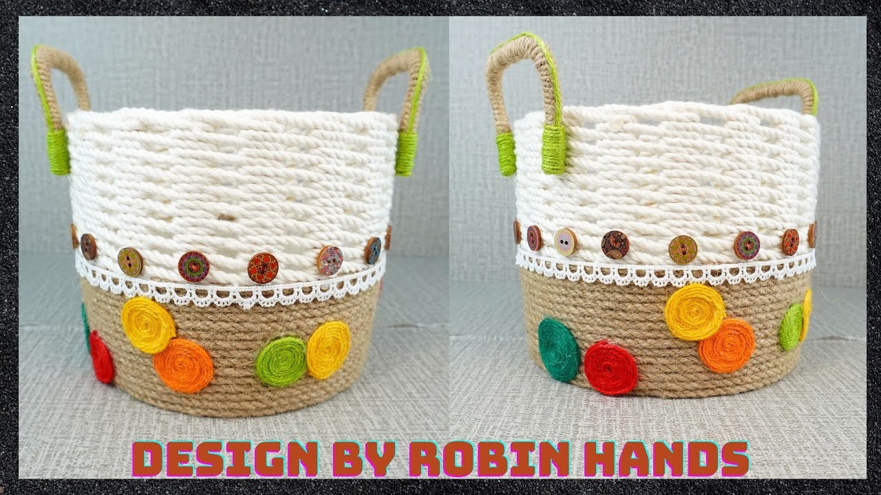 Creative Ideas With Plastic Bottles. Recycle Plastic Bottles To Rope Basket. Diy Storage Basket