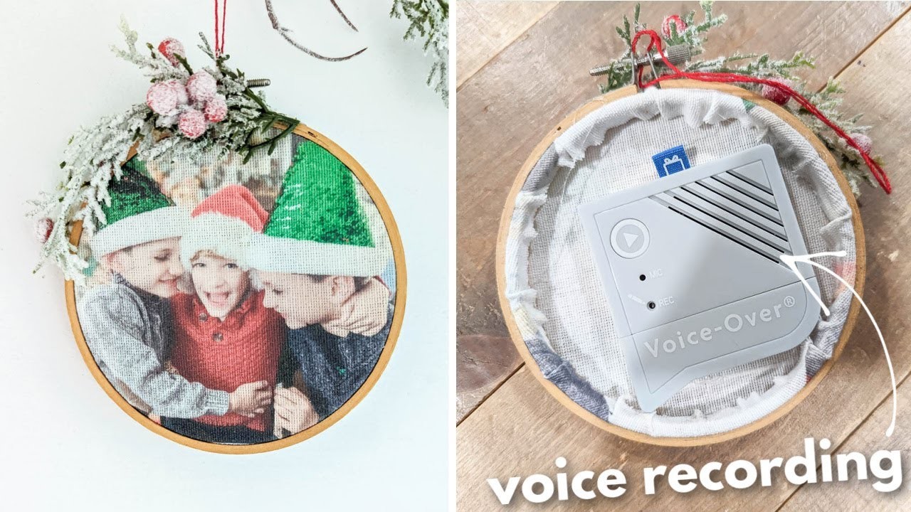 DIY Voice Recording Photo Ornaments. Keepsake ornaments you'll treasure for years to come