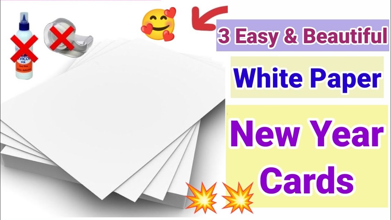 Easy & Beautiful White Paper New Year Card 2023 | new year card  | Happy New year card 2023