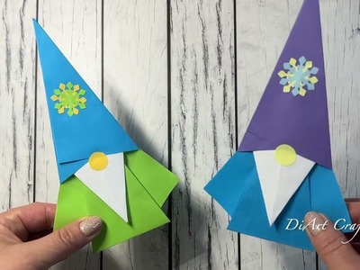 GNOME Craft with Paper.ORIGAMI for kids.Christmas Ornament