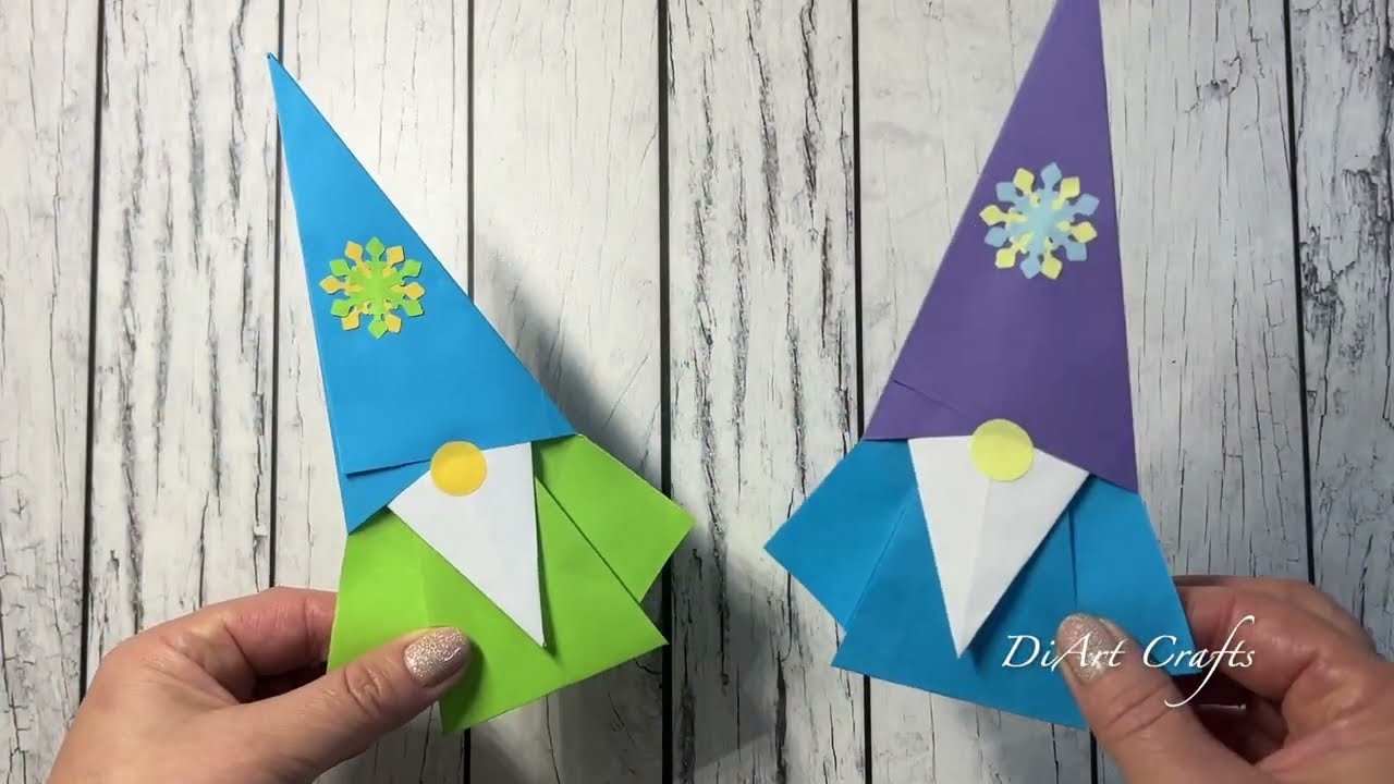 GNOME Craft with Paper.ORIGAMI for kids.Christmas Ornament