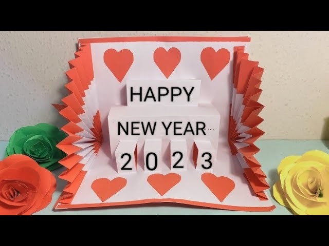 Happy New Year Card 2023 || Diy New Year pop up greeting card || How to make new year greeting card