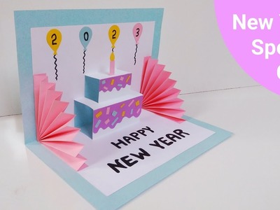 Happy new year card 2023 | How to make new year greeting card | DIY new year greeting card 2023