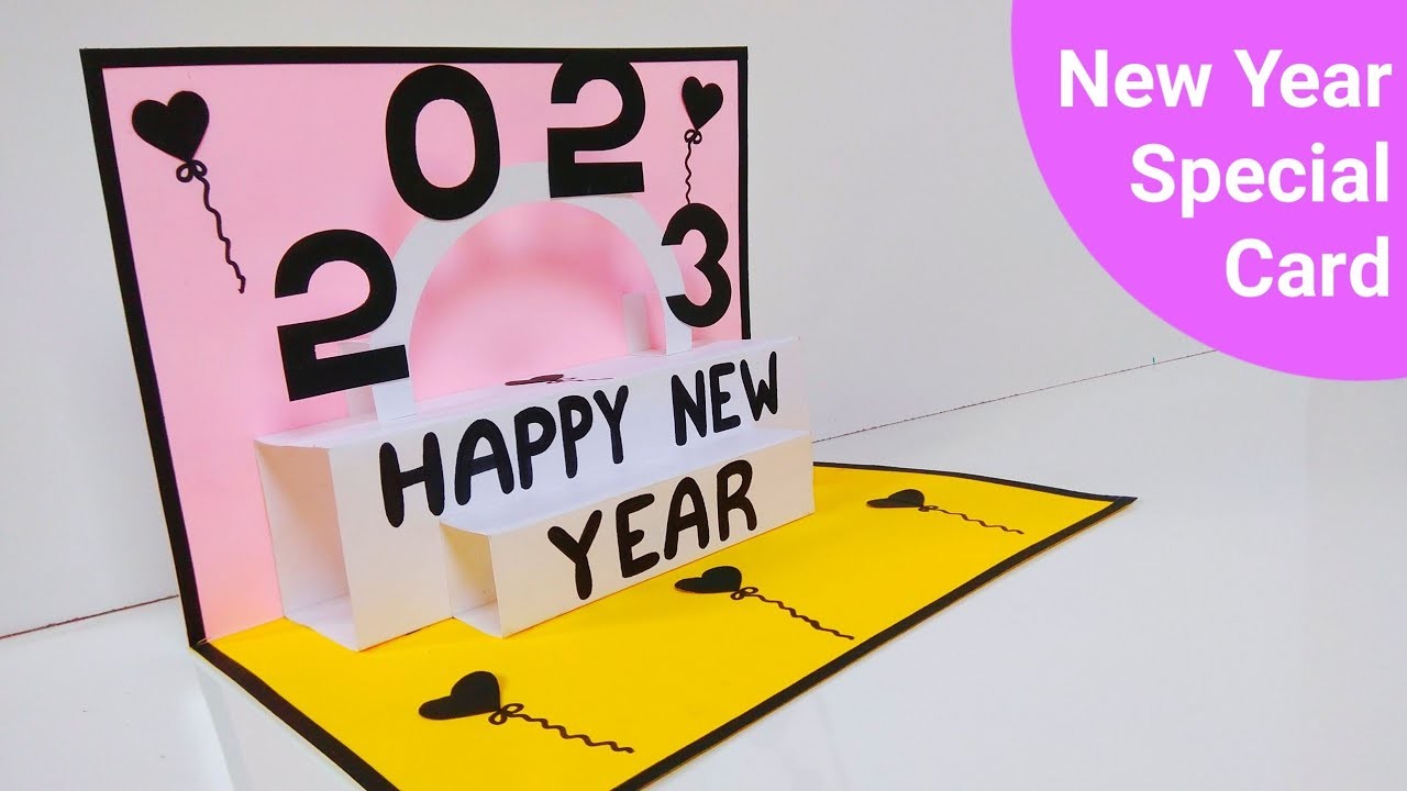 Happy new year card 2023 | How to make new year greeting card | Very simple new year card 2023