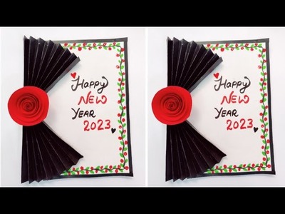 Happy new year card 2023 • New year greeting card making ideas • Easy and beautiful New year card