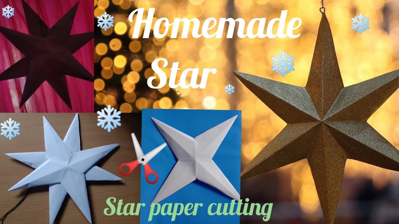 How to make Star | Star paper cutting | Easy star making at home