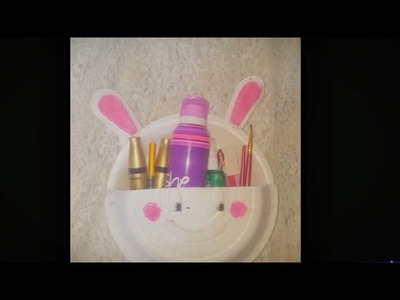 Make a makeup holder out of a disposable plate by #Craft Ideas
