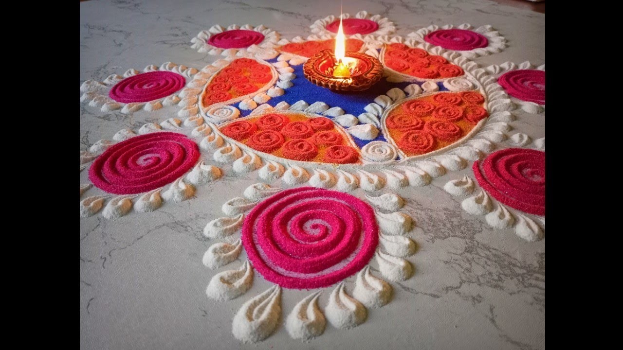 New Year Special Rongoli Design || Lakshmi puja Rangoli Design || Simple Rangoli Design || sand art.