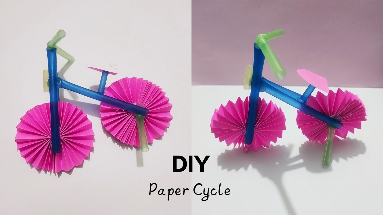 Paper Bicycle decoration | Easy origami paper crafts | Paper crafts | School crafts | Tiny Life