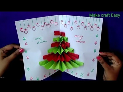 Pop up card for Christmas.???? Christmas tree.Make craft Easy.