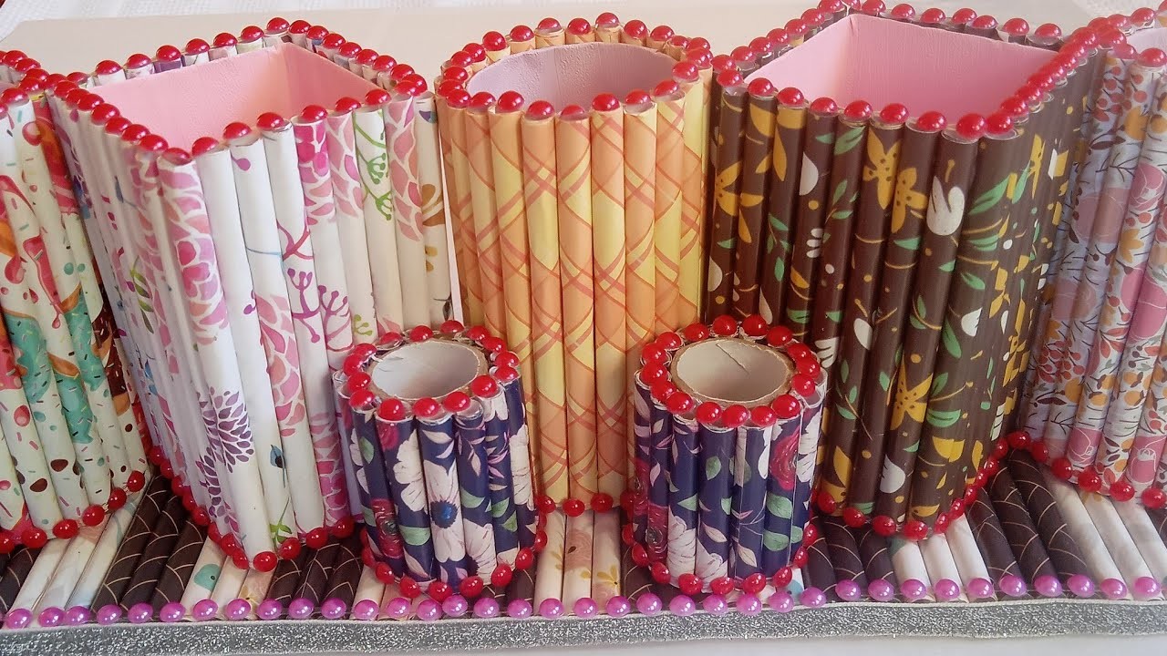 Simple And Easy Craft Idea From Unused Gift Wrap Paper. Recycling Idea. Diy Organizer