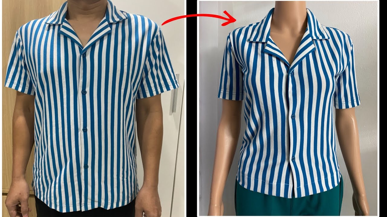 ???? The general recipe to fix 1 men's shirt into a women's shirt
