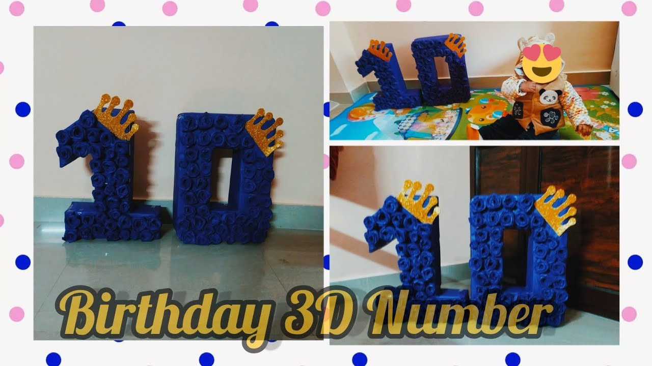 3D floral Number diy ???? Number 10 making totorial.birthday Anniversary number ???? #birthdaycelebration