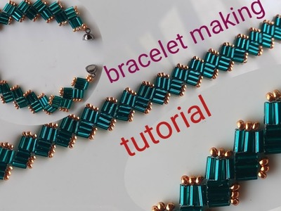 Bracelet making at home||bugle bead bracelet making tutorial||seed bead bracelet