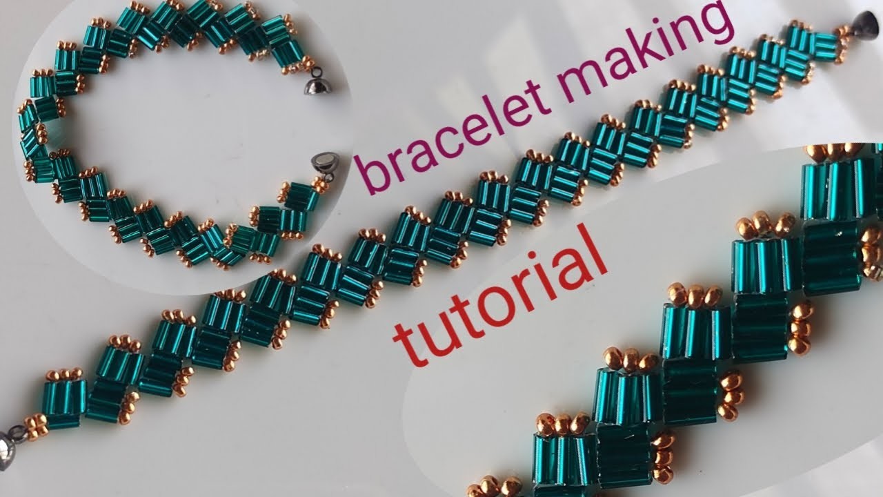 Bracelet making at home||bugle bead bracelet making tutorial||seed bead bracelet