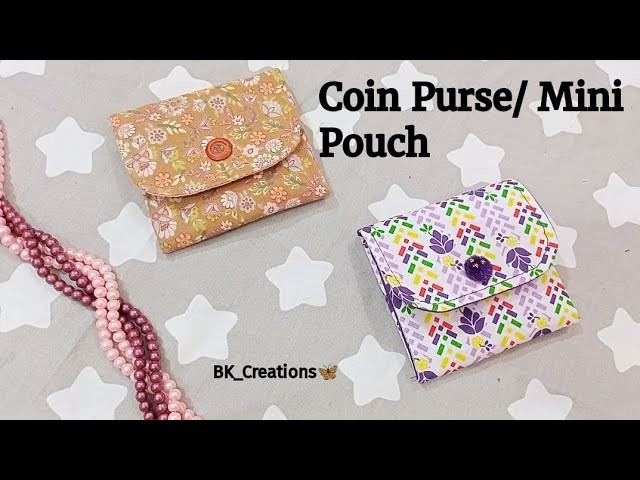 Coin Purse | Mini Pouch | Cutting & Stitching | Sewing Tutorial @bkcreations6943