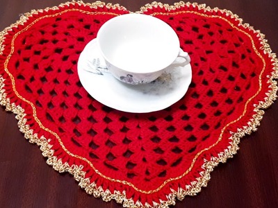 Crochet Christmas Holiday's Doily ( Left Handed)