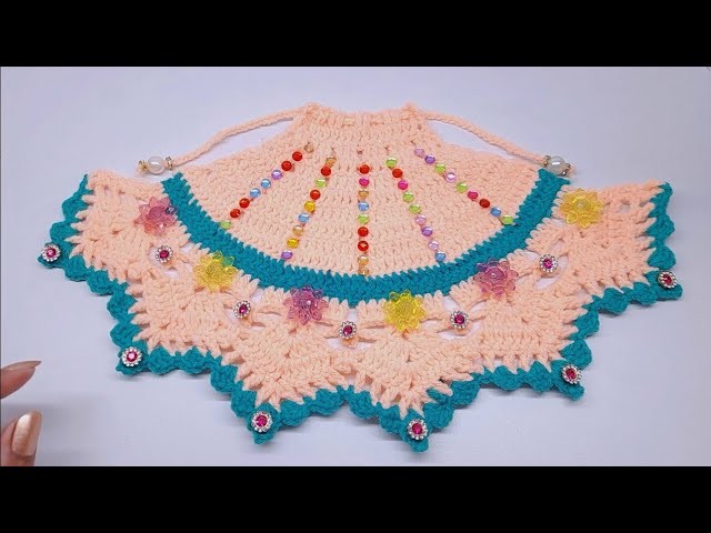 Crochet dress radha rani for beginners step by step | dress for radha krishna| 8 no yugal jodi dress