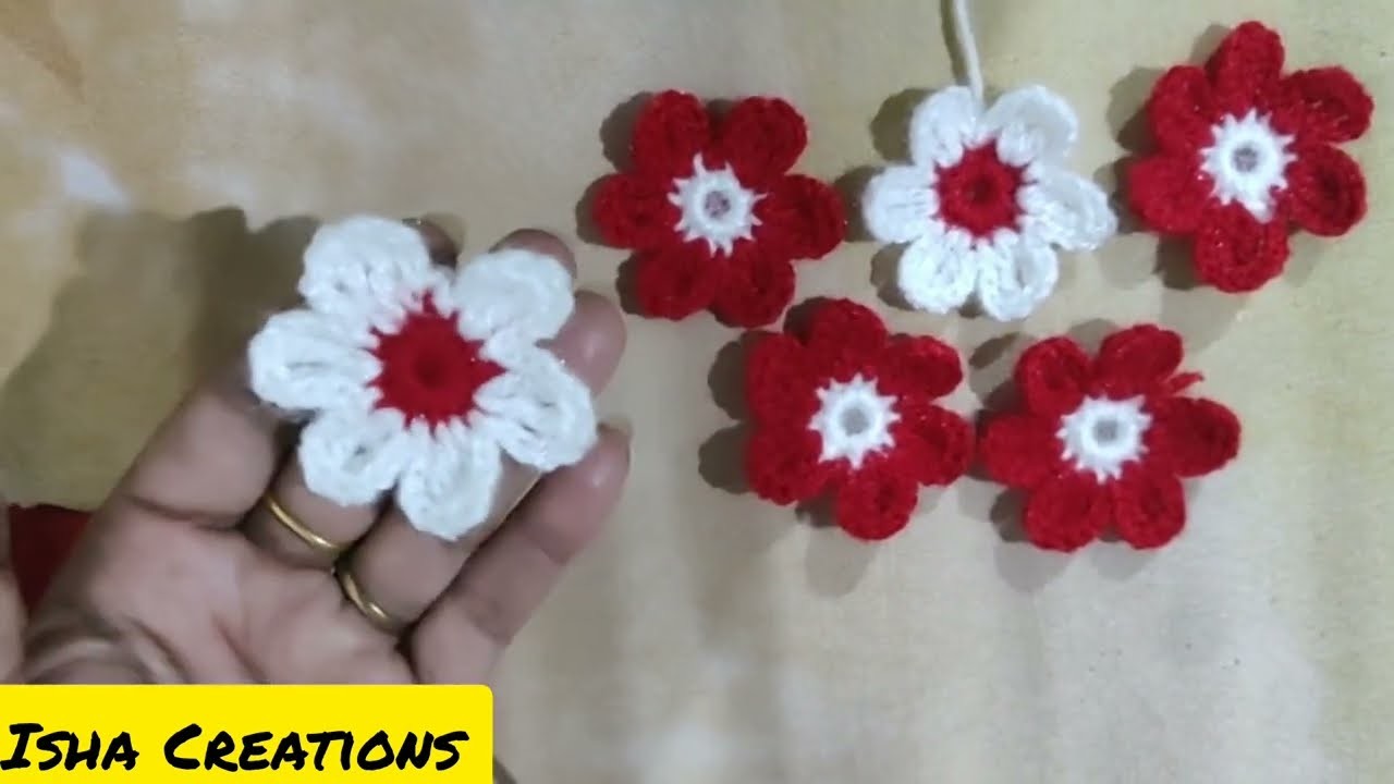 Decorative Woollen Flower for Sweater OR Shoes OR Booties.Booty for 6 Months or 1 year in two colour