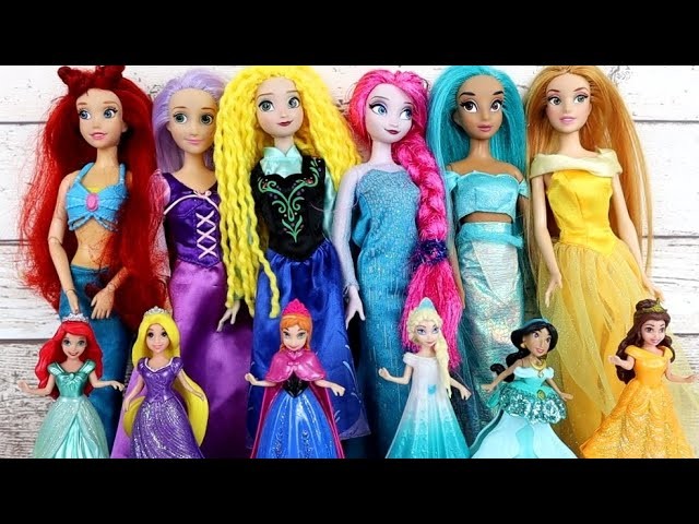 Disney Princess Dress Transformation~DIY Miniature Ideas for Barbie Ariel,AnnaElsa, Belle Snow White