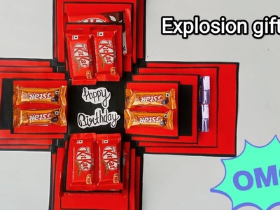 DIY chocolate explosion box || Explosion box tutorial || Explosion gift box for birthday