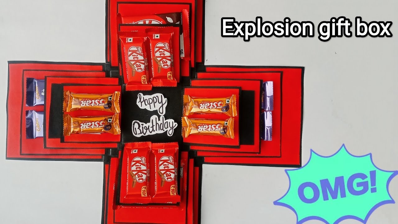 DIY chocolate explosion box || Explosion box tutorial || Explosion gift box for birthday