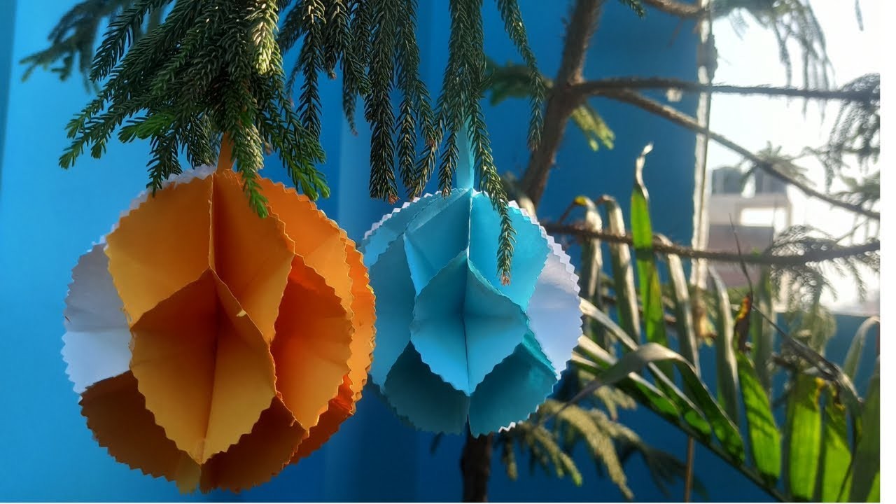 DIY paper ball for Christmas decoration|Step by step tutorial for beginners|