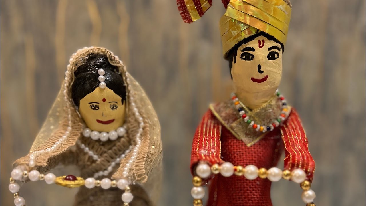 Easy n creative  Indian Dulha -Dulhan doll set (jute craft)????????‍❤️‍????????